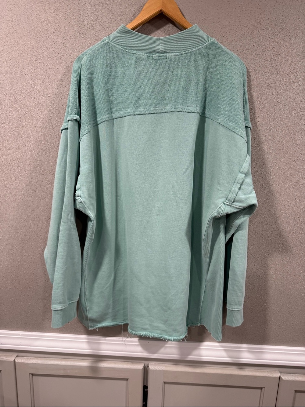 BKE Mint Green Ribbed-Trim Pullover - Picture 5 of 5